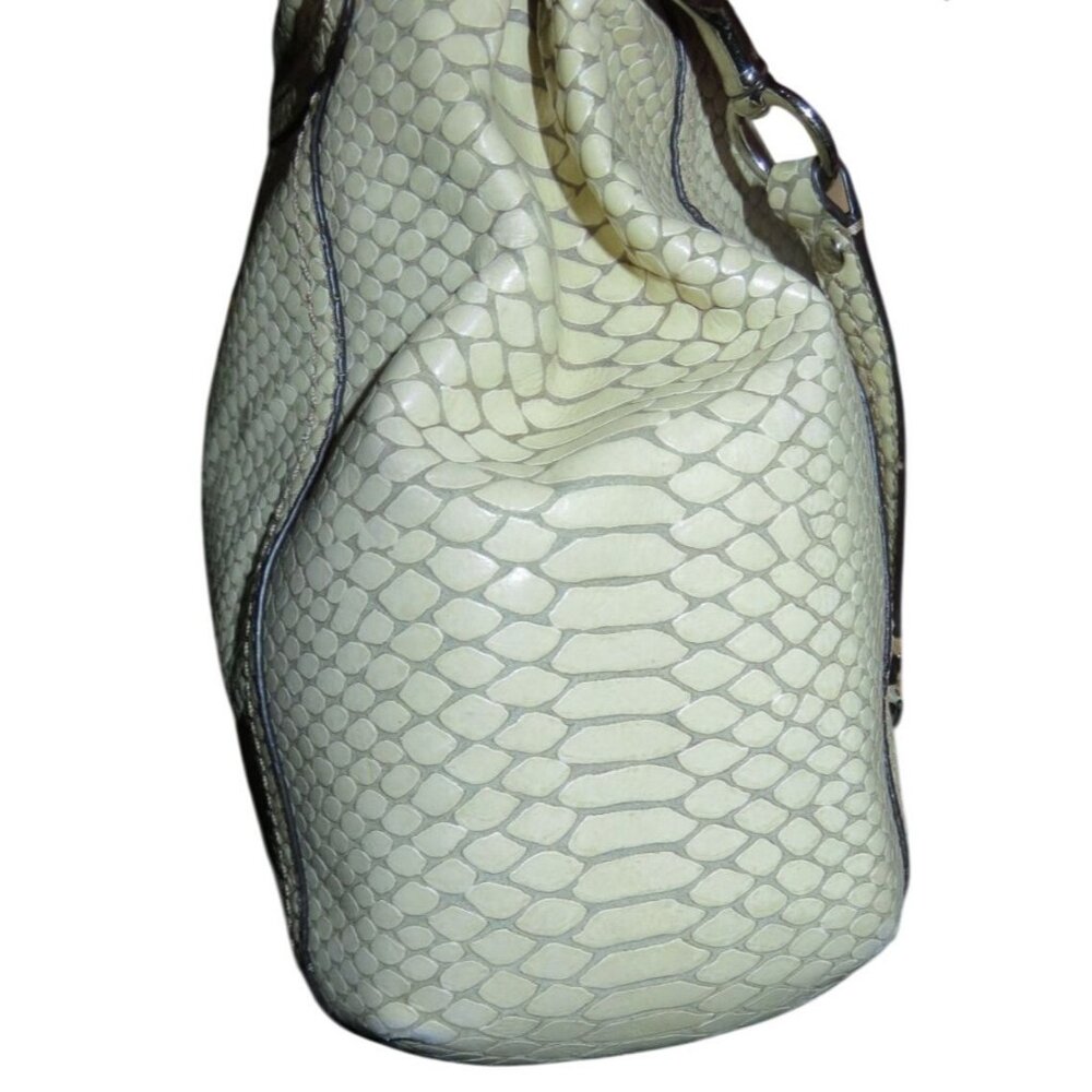 Coach Park Exotic Python Leather Flap Turnlock Crossbody Handbag 24392 In Cream - Picture 3 of 13
